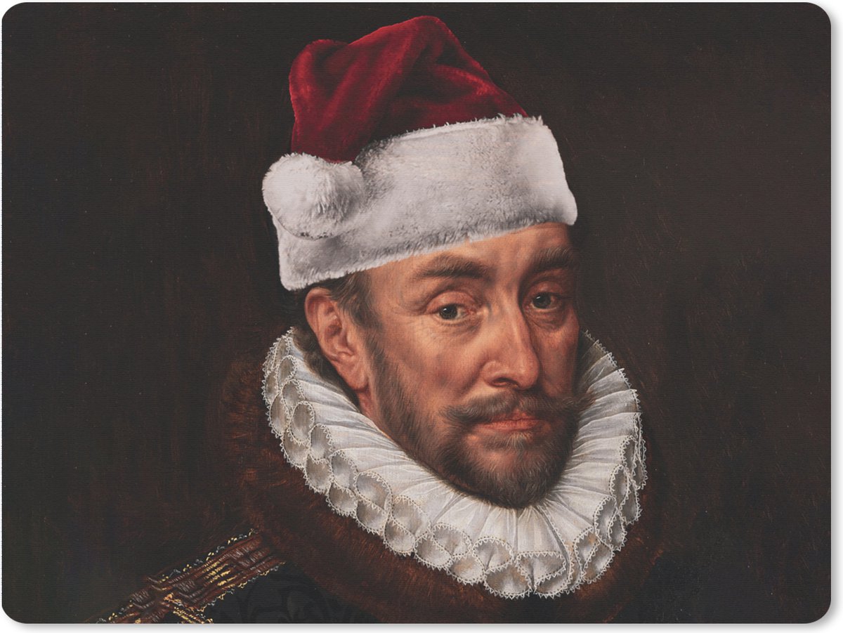 Muismat XXL 80x60 cm - Bureau onderlegger - Bureau mat Willem van Oranje - Adriaen Thomasz - Kerst - Bureaumat - Gaming mousepad xl - Bureaulegger groot - Computer deskmat