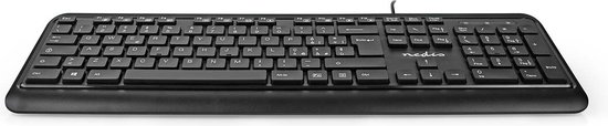 MediaRange bedraad multimedia toetsenbord met 9 speciale toetsen, QWERTY (GR) lay-out, pc-toetsenbord met Plug & Play USB 2.0 poort, spatwaterdicht & in hoogte verstelbaar, zwart