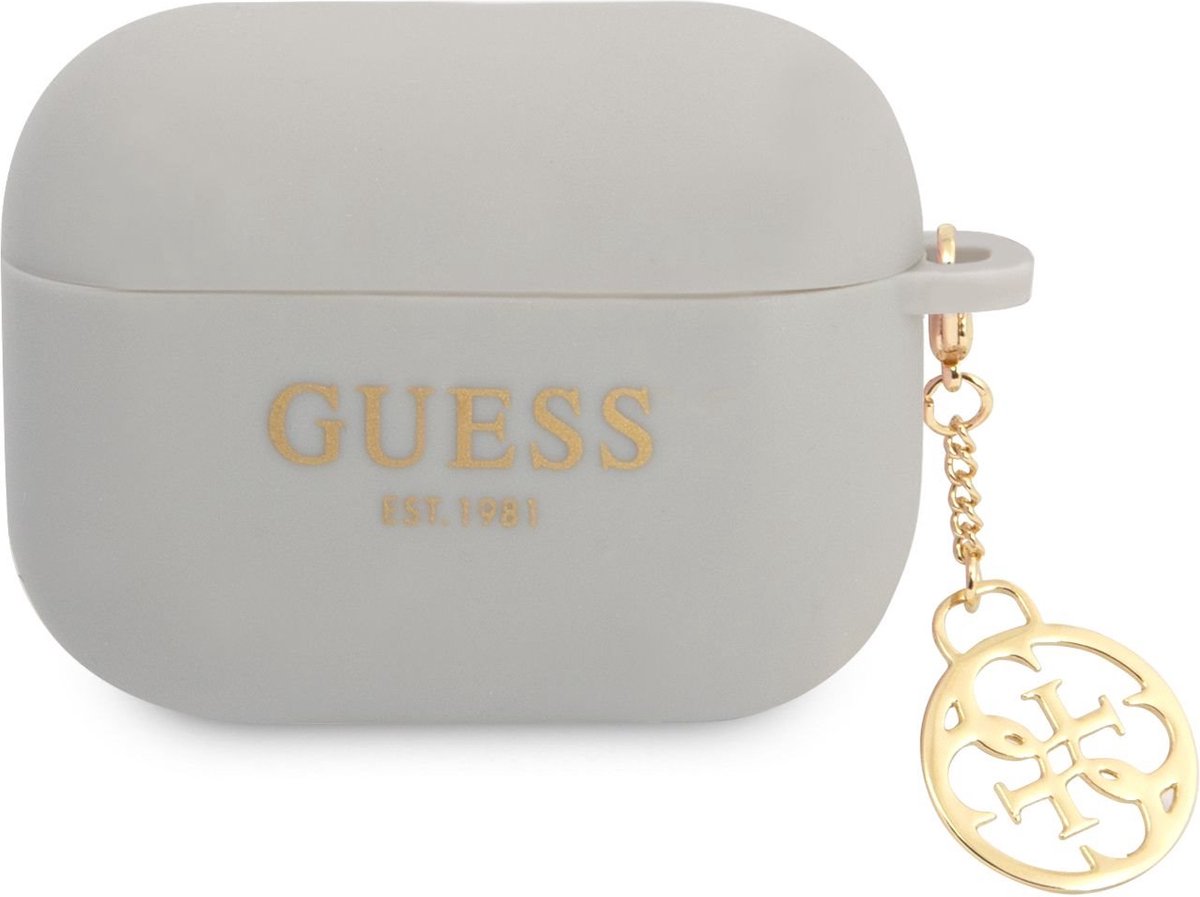 Guess Charms Silicone Case voor Apple Airpods Pro 1 (1e generatie) - Grijs