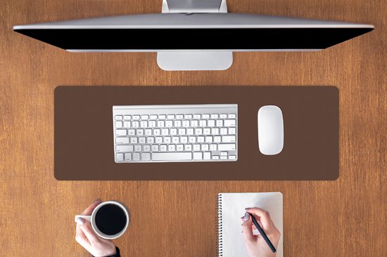 Gaming muismat - Mousepad - Effen - Bruin - Muismat xxl - Muismat groot - 90x30 cm - Bureau onderlegger