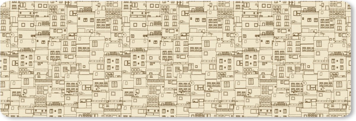 Muismat XXL 90x30 cm - Bureau onderlegger - Bureau mat Patronen - Huis - Skyline - Bureaumat - Gaming mousepad xl - Bureaulegger groot - Computer deskmat