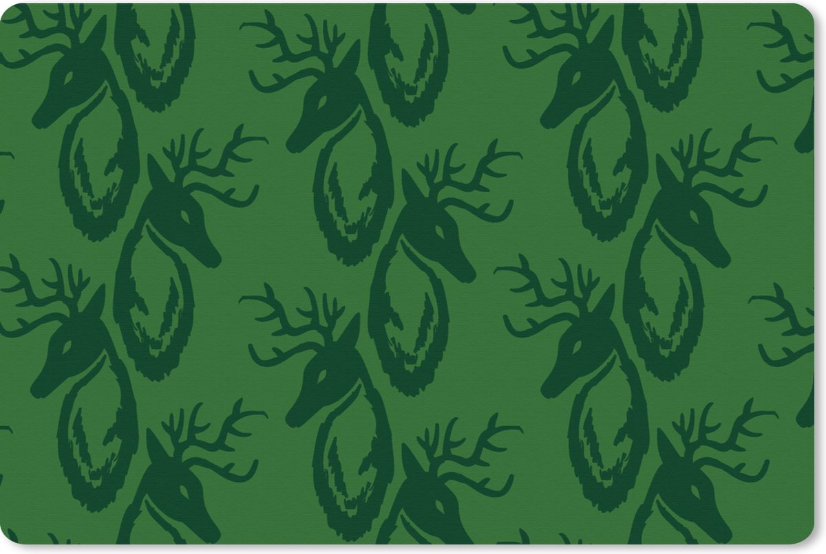 Muismat XXL 120x80 cm - Bureau onderlegger - Bureau mat Patronen - Groen - Hert - Bureaumat - Gaming mousepad xl - Bureaulegger groot - Computer deskmat