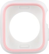 Beschermende watch case - hoesje - geschikt voor Apple Watch Series 4/5/6/SE - 44 mm - wit-roze