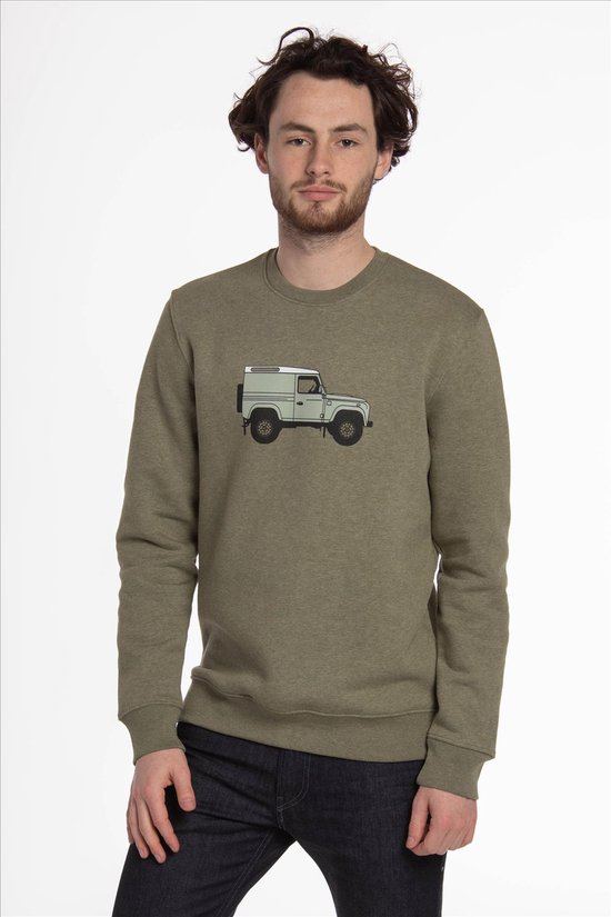 Brooklyn Kaki 'Piston Club-Defender' sweater Auto | Jeep | Land Rover | Grappig | Cadeau - Maat L