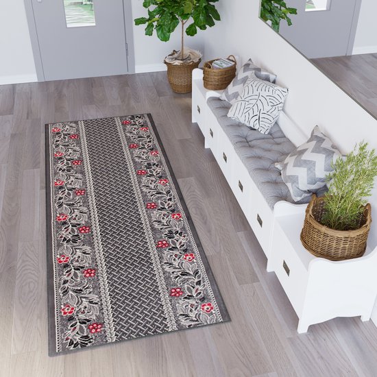Tapiso Dream Carpet Runner Grijs Couloir Tapis Salon Taille - 80x200