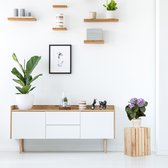 Relaxdays plantenkruk hout - vierkante plantentafel 38 cm hoog - landelijke bloempothouder
