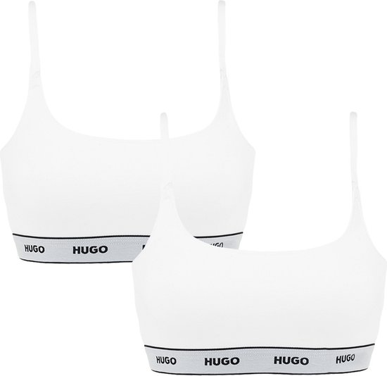 Hugo Boss dames 2P HUGO bralettes wit - S