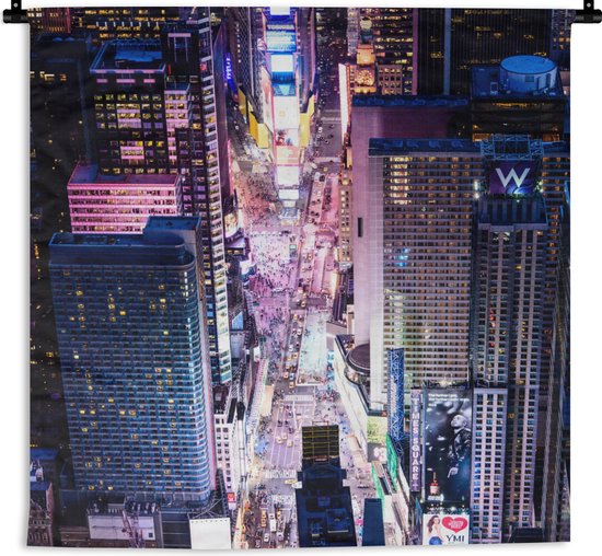 Wandkleed - Wanddoek - Times Square roze lichten - 180x180 cm - Wandtapijt