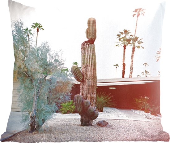 Sierkussens - Kussentjes Woonkamer - 60x60 cm - Grote cactus voor een modern huis in Palm Springs