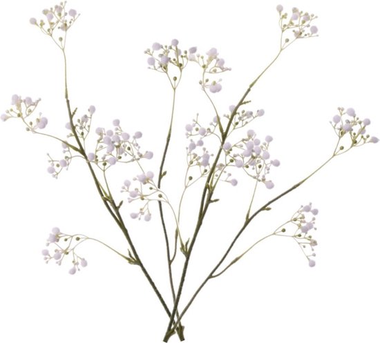 3x stuks kunstbloemen Gipskruid/Gypsophila takken wit 66 cm - Kunstplanten en steelbloemen