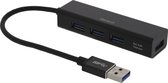 DELTACO UH-487 Mini Hub USB 4 ports - USB 3.1 Gen 1 (5 Gbps) - Noir