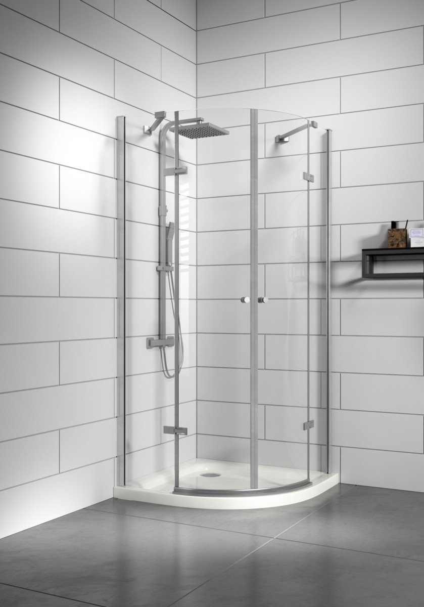 Badplaats Douchecabine Toronto 90 cm x 90 cm x 190 cm - Chroom - Douchewand met Draaideur