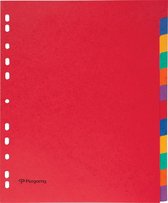 Pergamy tabs ft A4 maxi, perforation 11 trous, carton solide, couleurs assorties, 12 onglets