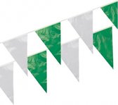 Plastic vlaggenlijn groen/wit 10 meter