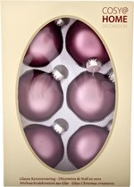12x stuks glazen kerstballen orchidee roze 7 cm - Mat - Kerstversiering/kerstboomversiering