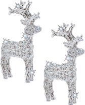 Set de 2 figurines LED lumières de Noël pour renne d'extérieur 60 cm avec 50 lumières blanc froid/clair