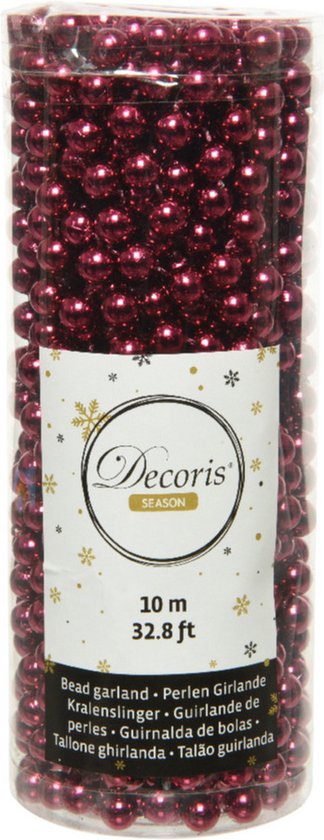 1x guirlandes de perles guirlandes d'arbres de Noël / guirlandes rose framboise (magnolia) 10 mètres