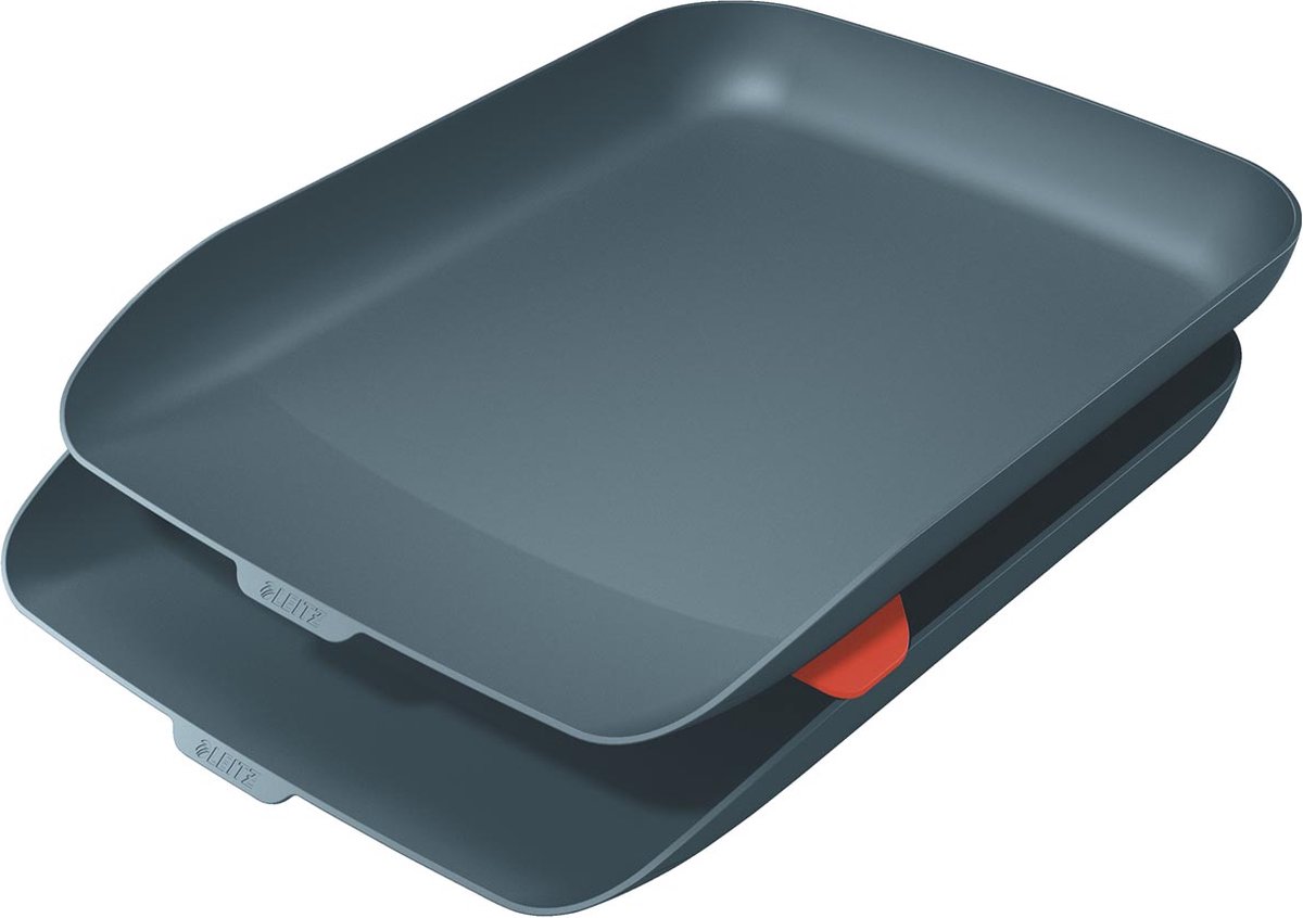 Leitz Cosy Set Van 2 Brievenbakken - Brievenbakjes Voor A4- En C4-Formaten - Ideaal voor Thuiskantoor/Thuiswerken - Fluweel Grijs