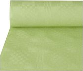 Tafellaken/tafelkleed rol papier - 800 x 120 cm - lichtgroen - Tafel decoratie - Lange tafels - Damast papier