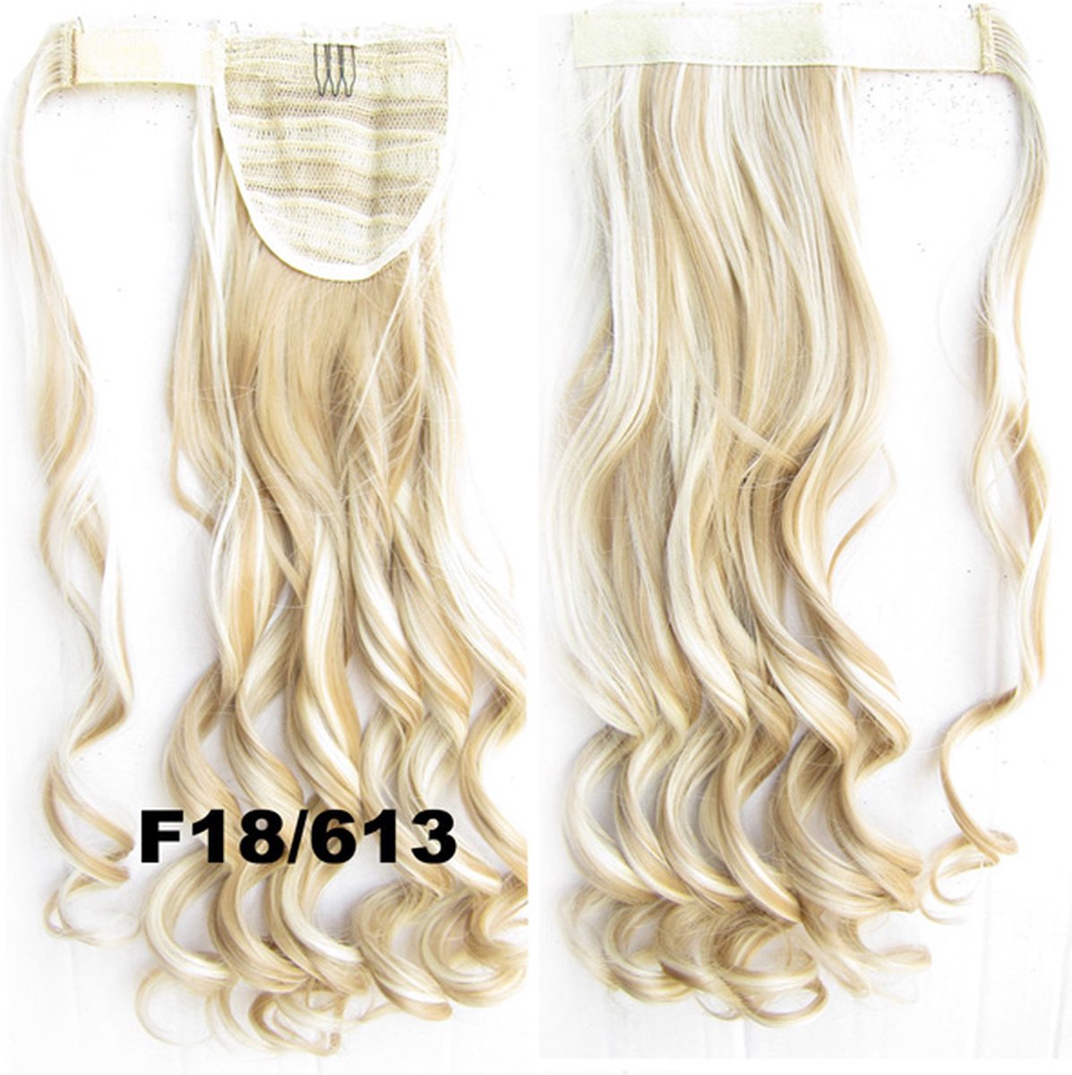 Wrap Around paardenstaart, ponytail hairextensions wavy blond - F18/613