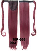 Wrap Around paardenstaart, ponytail hairextensions straight rood - 99J