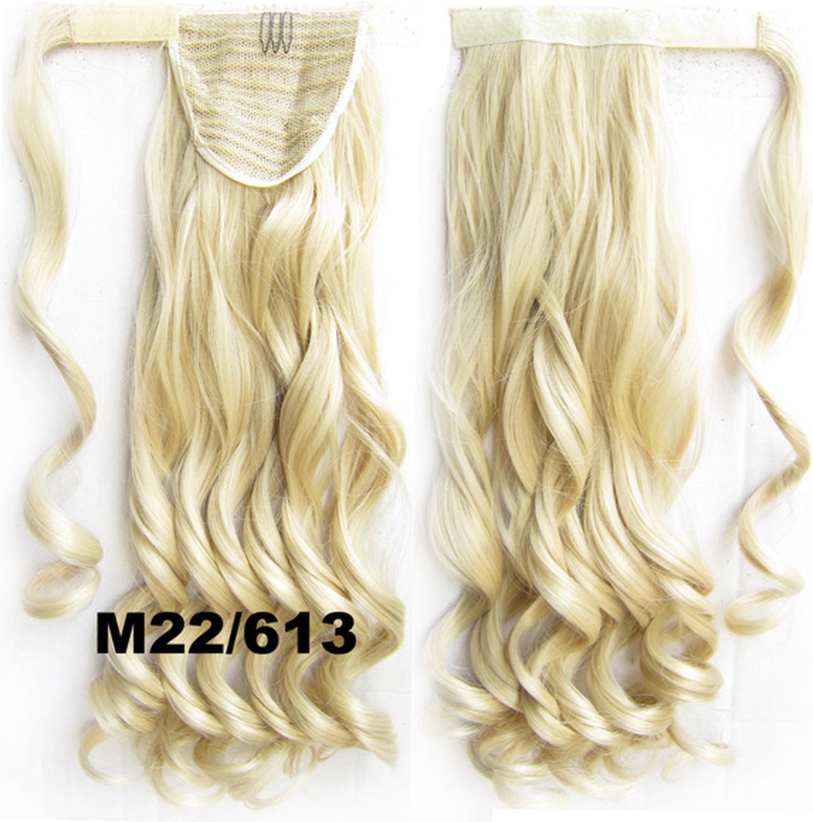 Wrap Around paardenstaart, ponytail hairextensions wavy blond - M22/613