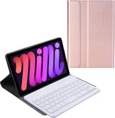 Case2go - Bluetooth toetsenbord Tablet hoes geschikt voor iPad Mini 2021 - 8.3 Inch - QWERTY layout - Magneetsluiting - Sleep/Wake-up functie - Rosé Goud
