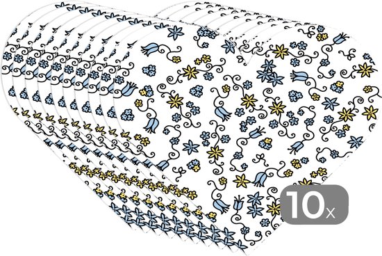 Sous-verres - Napperons - Napperons coeur - Fille - Fleurs - Motifs - 10 pièces