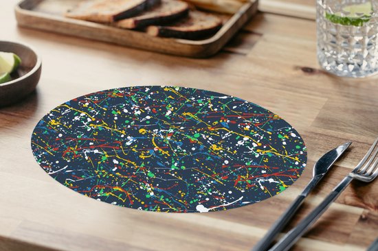 Napperons ovales - Sous-verres - Sets de table ovales - Motif - Peinture - Éclaboussures - 6 pièces