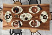 Placemats ovaal - Onderleggers - Ovale placemats - Bloem - Art nouveau - Design - 10 stuks