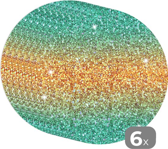 Sets de table ronds - Set de table - Napperons de table ronds - Scorpion - Ombre - Pierres précieuses - Motifs - 6 pièces