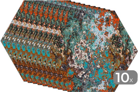 Napperons de table hexagon - Sets de table Sets de table - Set de table hexagone - Abstrait - Peinture - Motifs - 10 pièces