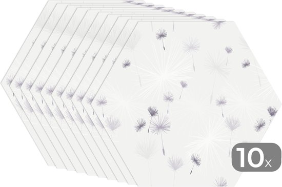 Napperons de table hexagon - Sets de table sets de table - Set de table hexagone - Design - Pissenlit - Fleurs - 10 pièces