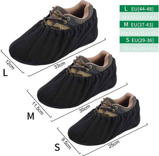 3 paires de couvre-chaussures (L 44 EU, noir), antidérapants,  antidérapants