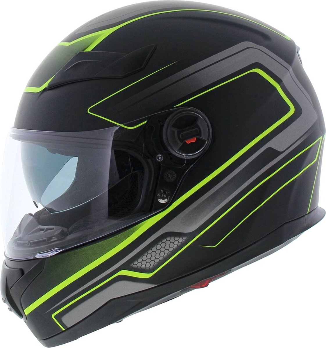 Motor / Scooter Helm - Vito Falcone - Integraalhelm - Mat zwart / geel - S