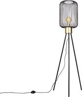 QAZQA mayelle - Moderne Vloerlamp | Staande Lamp - 1 lichts - H 144 cm - Zwart - Woonkamer | Slaapkamer | Keuken