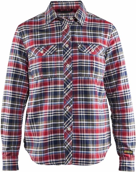 Blaklader Dames Overhemd Flanel 3209-1137 - Marineblauw/Rood - L