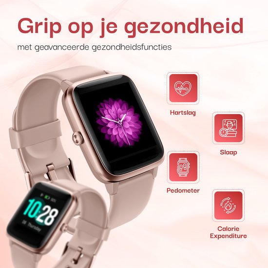 Smartwatch-Trends S205L - Dames Smartwatch - Roze - Android - iOS - 40mm - Smartwatch-Trends
