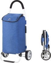 ShoppingCruiser Foldable Boodschappentrolley 45 ltr - Opvouwbare boodschappenwagen - Afneembare boodschappentas - Blauw