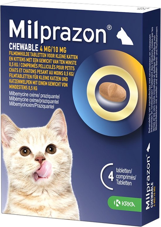 Milprazon Ontworming Kauwtabletten Kleine Kat 4 stuks