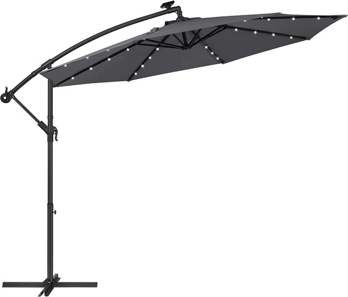 MIRA Home - Parasol - Zonnewering - Tuin - LED-verlichting - Grijs - 245x300