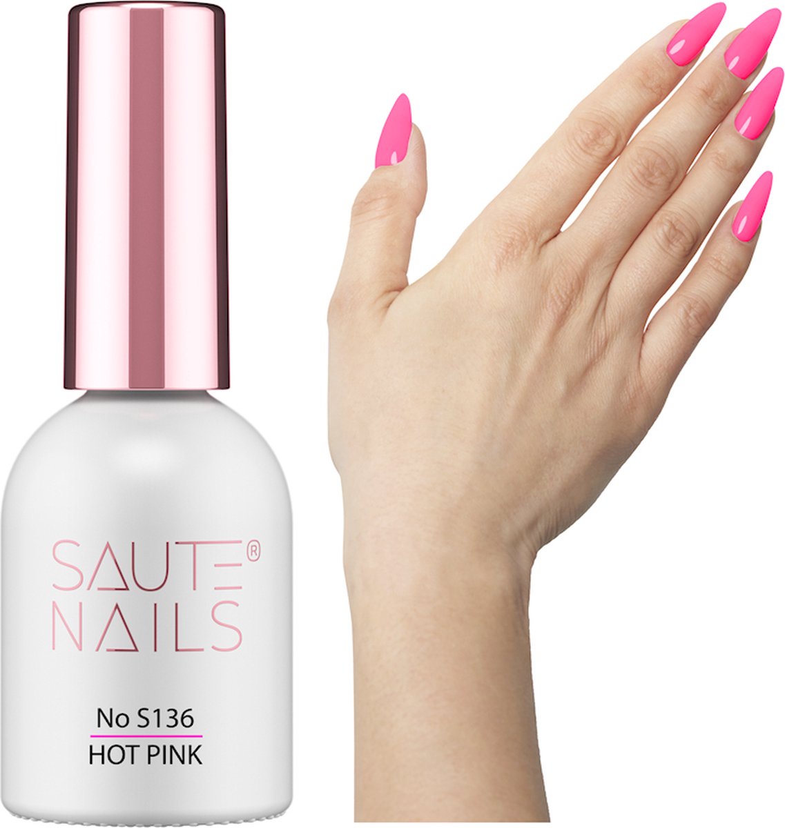 SAUTE Nails Roze UV/LED Gellak 8ml. - S136 Hot Pink