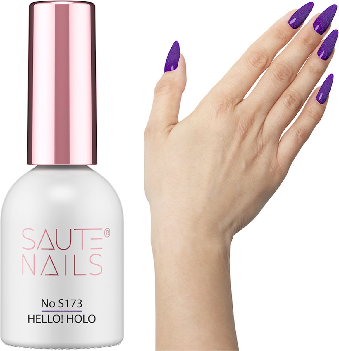 SAUTE Nails Paars UV/LED Gellak 8ml. - S173 Hello! Holo