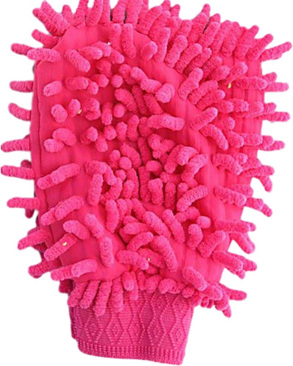 Jumada's Dubbelzijge schoonmaak handschoenen - Microvezel - Schoonmaken - Handschoenen - Roze