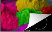 KitchenYeah® Inductie beschermer 85x52 cm - De poeders van het Holi festival - Kookplaataccessoires - Afdekplaat voor kookplaat - Inductiebeschermer - Inductiemat - Inductieplaat mat