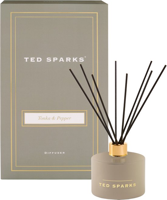 Ted Sparks - Geurstokjes - Huisparfum - Interieurparfum - Huisgeur geurstokjes - Luxe verpakking - Tonka & Pepper - Ted Sparks