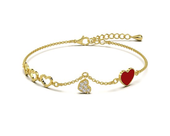 Malinsi Armband Dames 5 Hartjes - Goudkleurig - Armbandje 17+4cm - Liefde  Cadeau voor... | bol.com