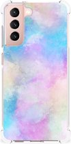 Telefoon Hoesje Geschikt voor Samsung Galaxy S21 FE Anti Shock Hoesje met transparante rand Watercolor Light