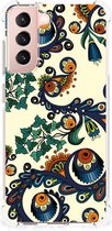 Telefoontas Geschikt voor Samsung Galaxy S21 FE Shockproof Case met doorzichtige rand Barok Flower