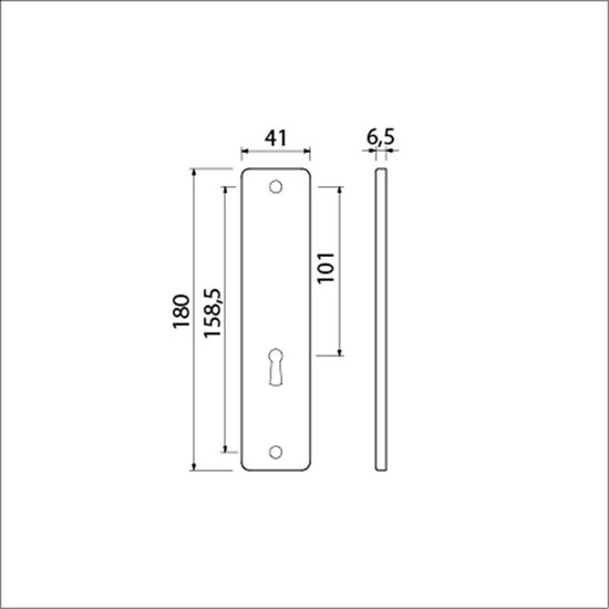 Bouclier court 180 mm clé de boîtier 56 (1 paire)